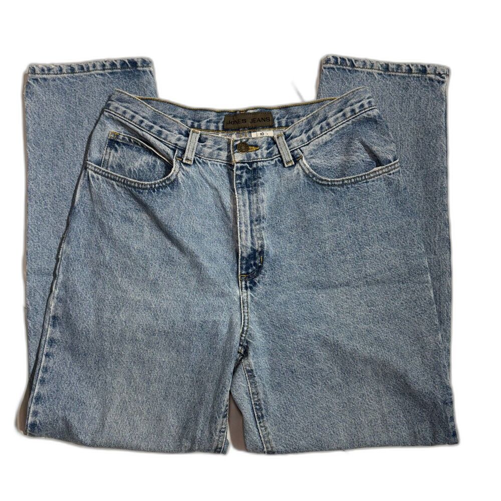 Jones Jeans Womens 10 High Rise Straight Leg 100% Cotton Light Wash Vintage